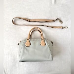Kate Spade Gray and Tan Leather Satchel
